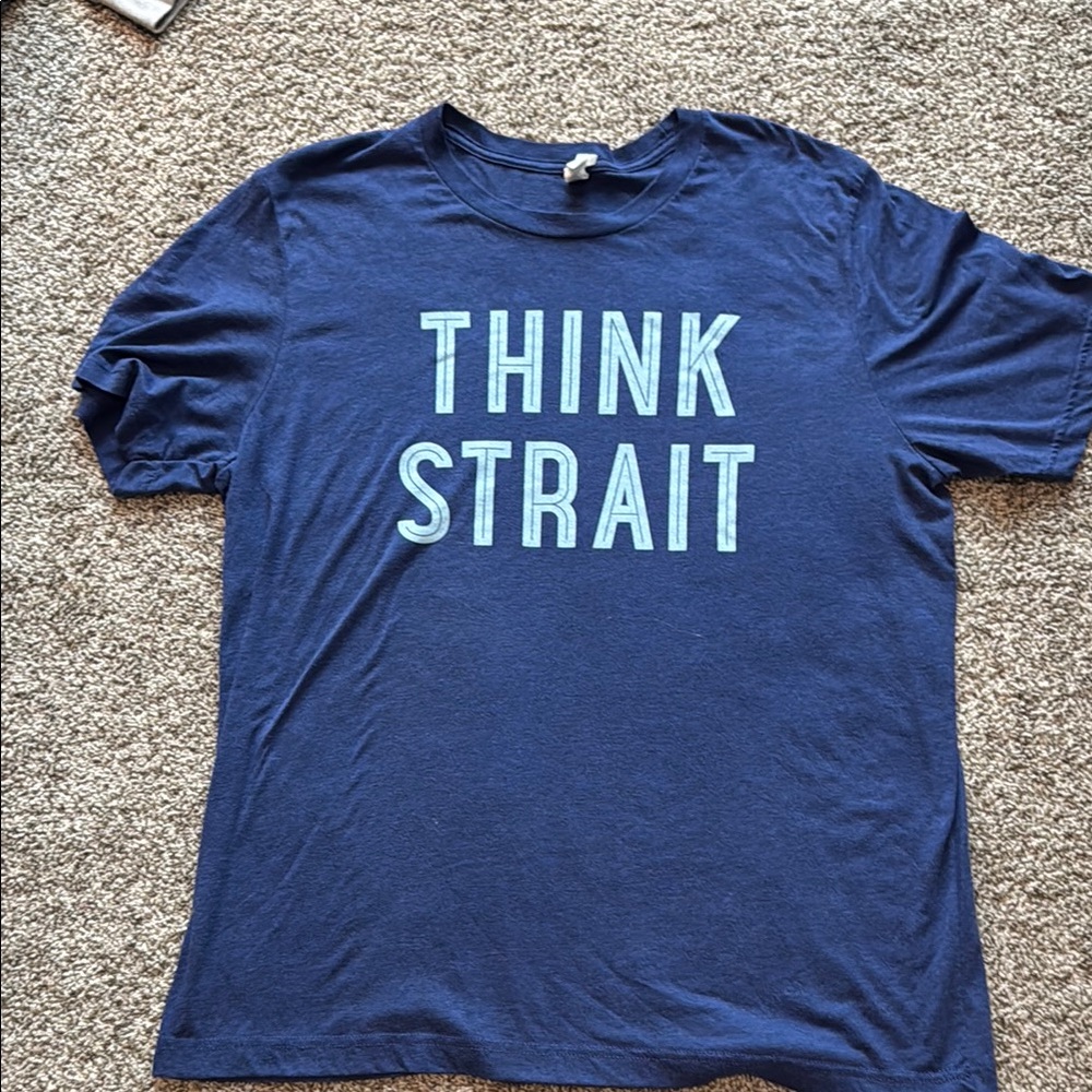 Blue Short Sleeve Tee with Bold Graphic